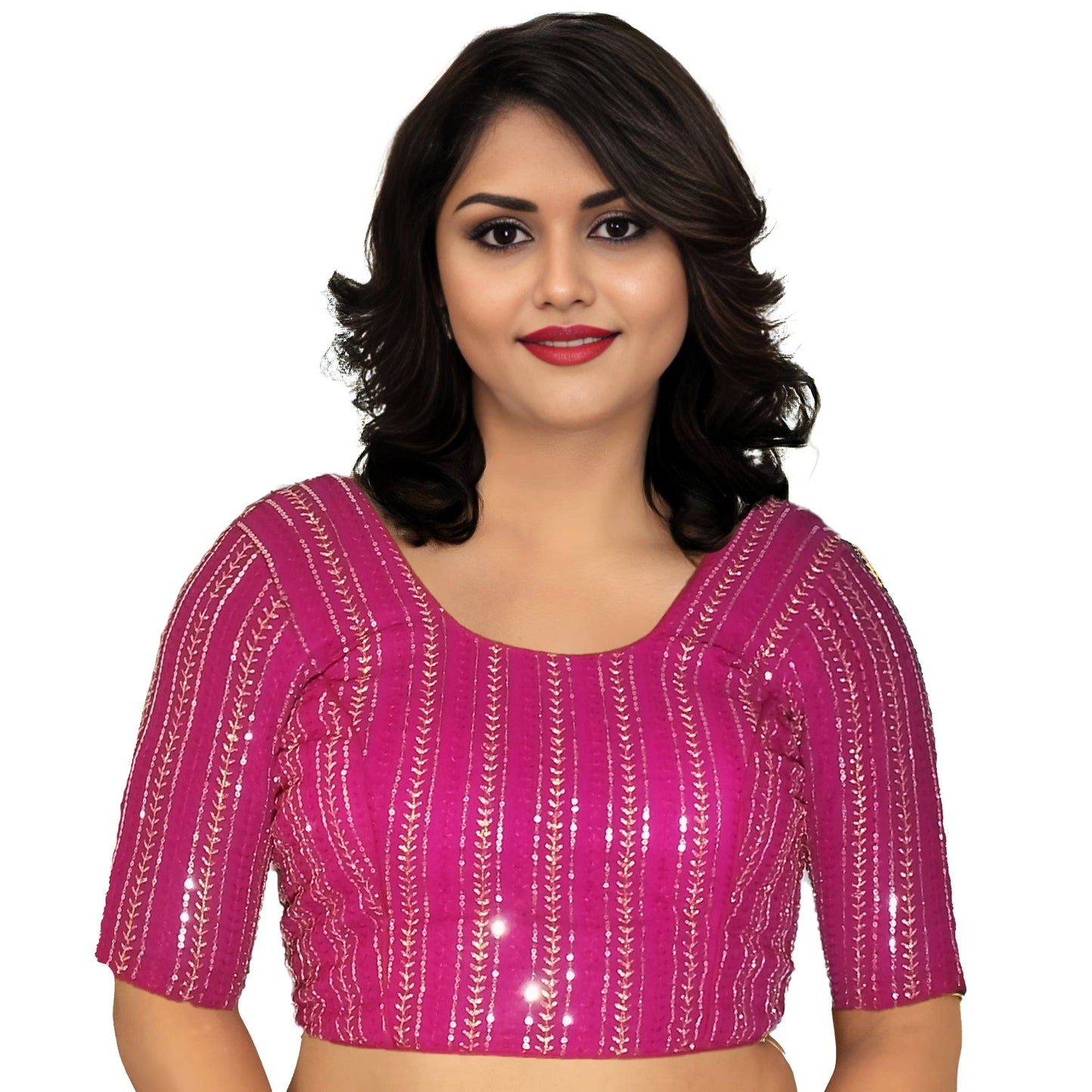 Elegant Sequined Wedding & Haldi Ceremony Blouse – Designer Partywear by PU Fashion