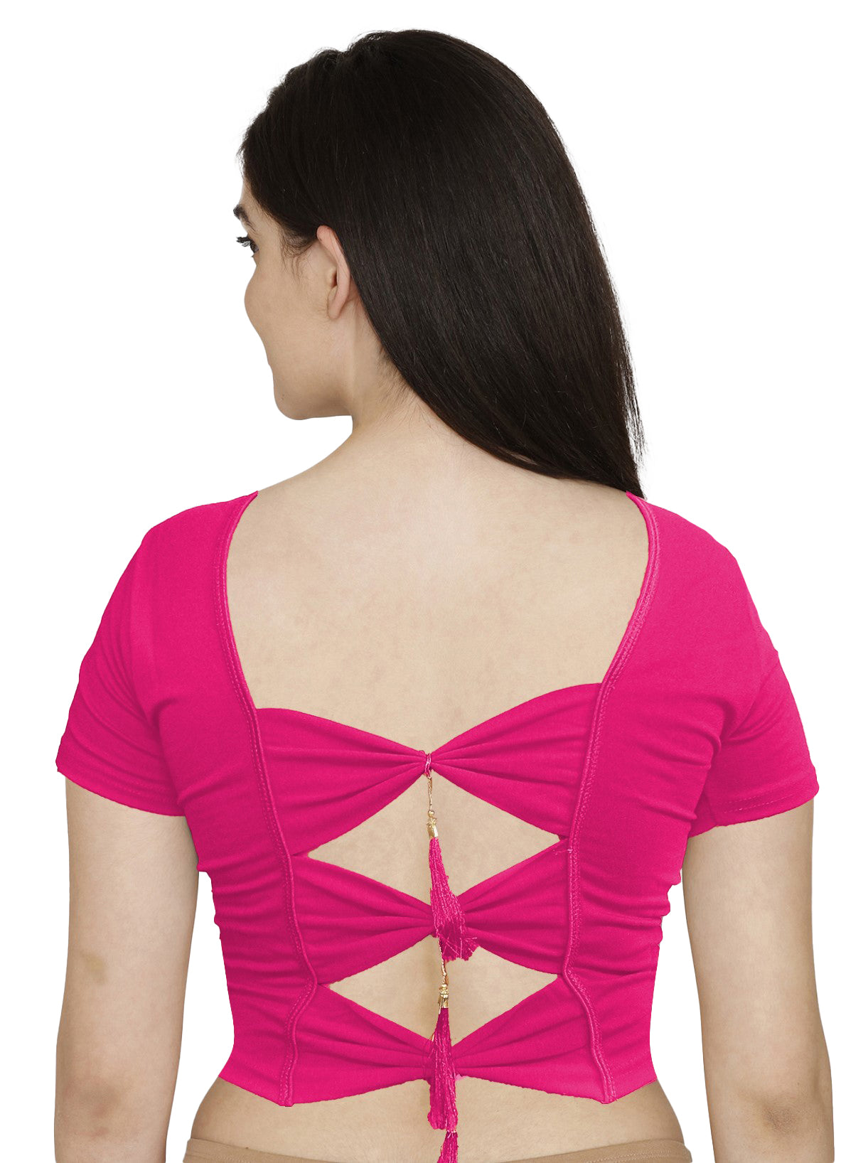 PU Fashion Backless Butterfly Blouse β Stylish Cotton Stretchable Saree Blouse