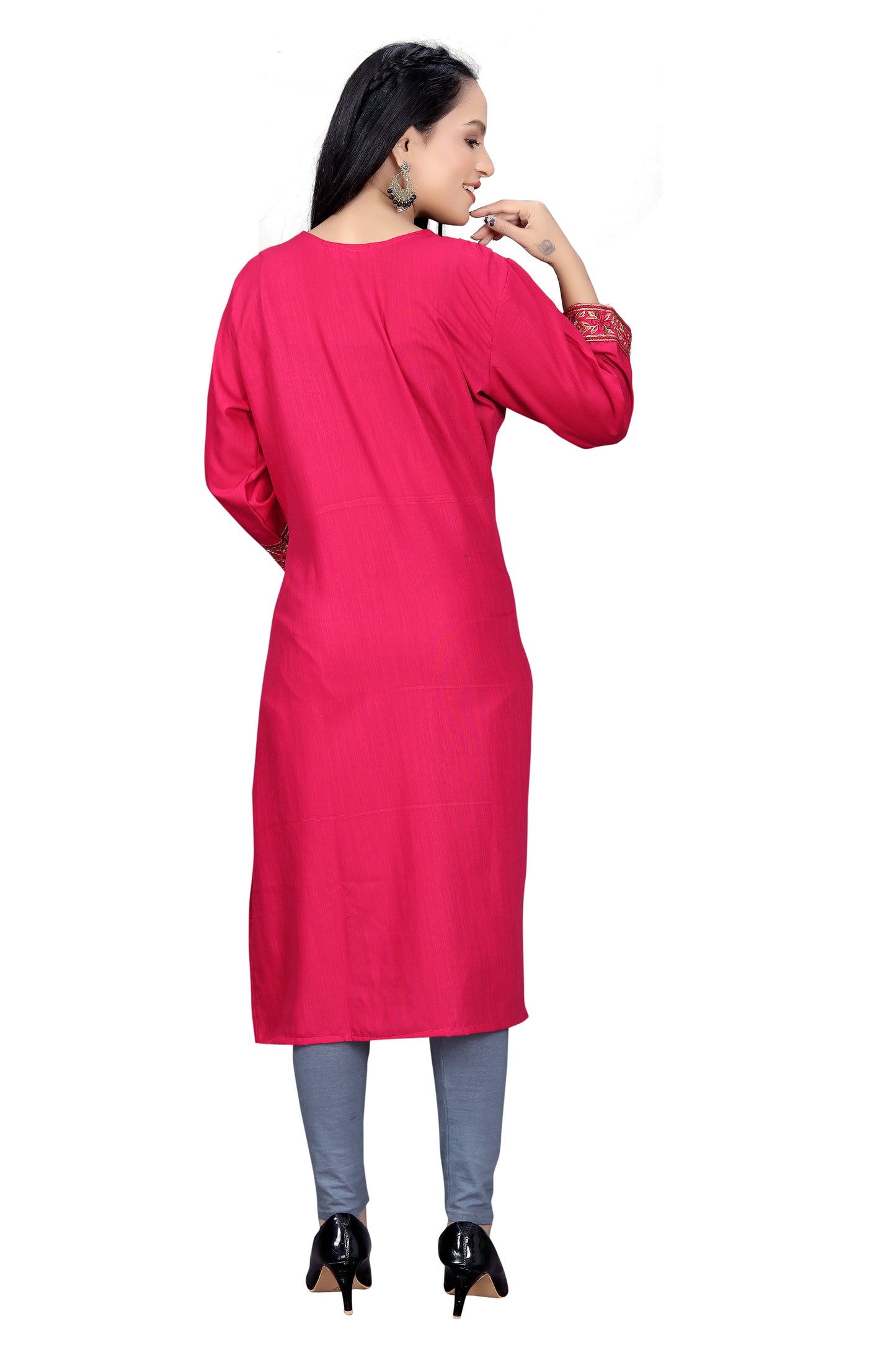 Elegant Embroidered Straight Kurti for Women | Festive & Office Wear