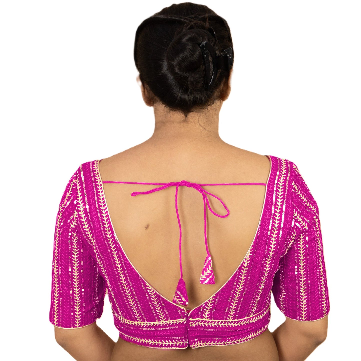 Fancy Designer Blouse with Golden Embroidery – Multiple Colors | PU Fashion