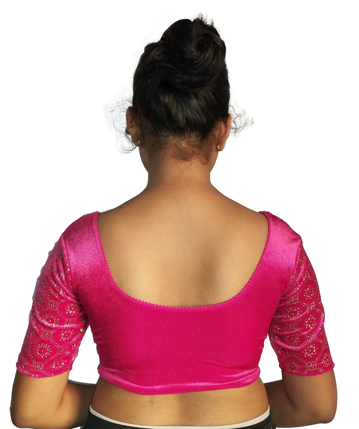 PU Fashion Black Velvet Fancy Blouse with Golden Work | Readymade Designer Blouse for Saree and Lehenga