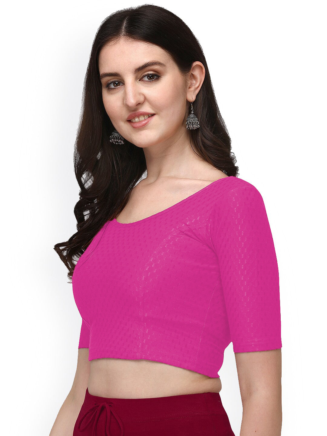 PU Fashion Cotton Stretchable Elbow Sleeve Saree Blouse β Soft & Stylish