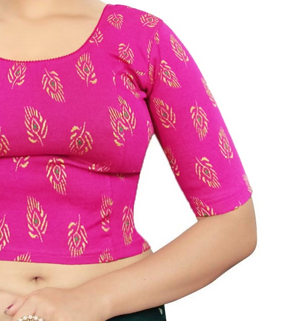 PU Fashion Jacquard Cotton Blouse β Readymade, Breathable & Stylish Woven Design