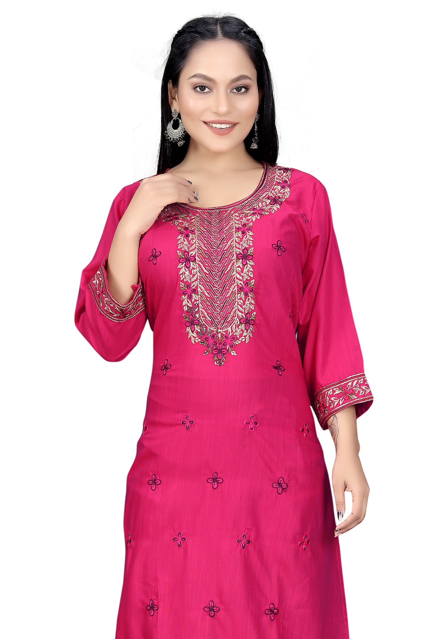 Elegant Embroidered Straight Kurti for Women | Festive & Office Wear