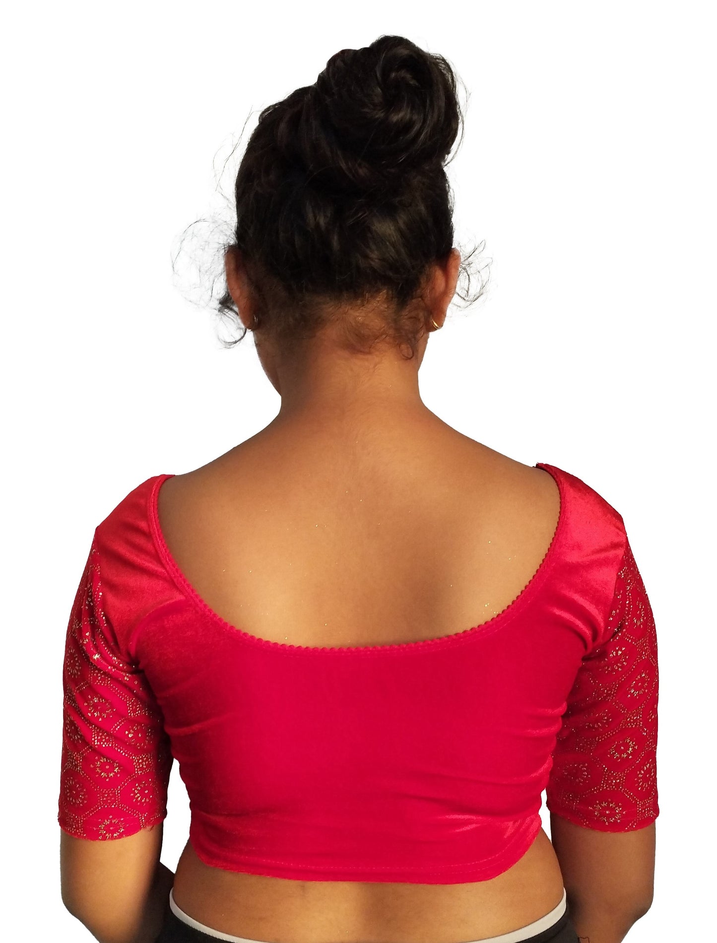 PU Fashion Black Velvet Fancy Blouse with Golden Work | Readymade Designer Blouse for Saree and Lehenga