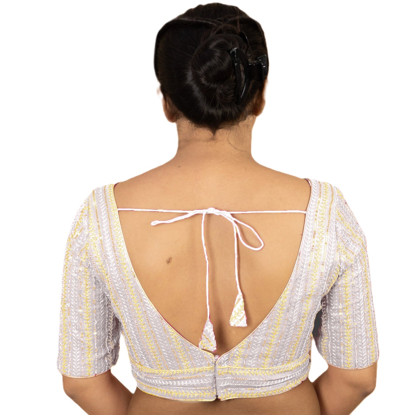 Fancy Designer Blouse with Golden Embroidery – Multiple Colors | PU Fashion