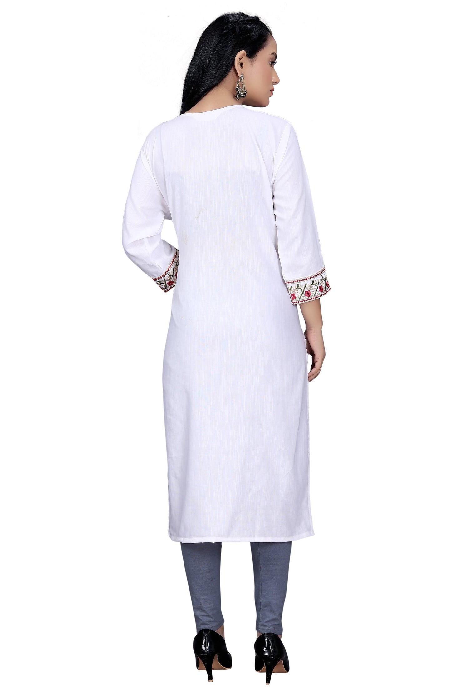 PU Fashion Women's Embroidered Straight Kurti | Elegant Festive & Office Wear
