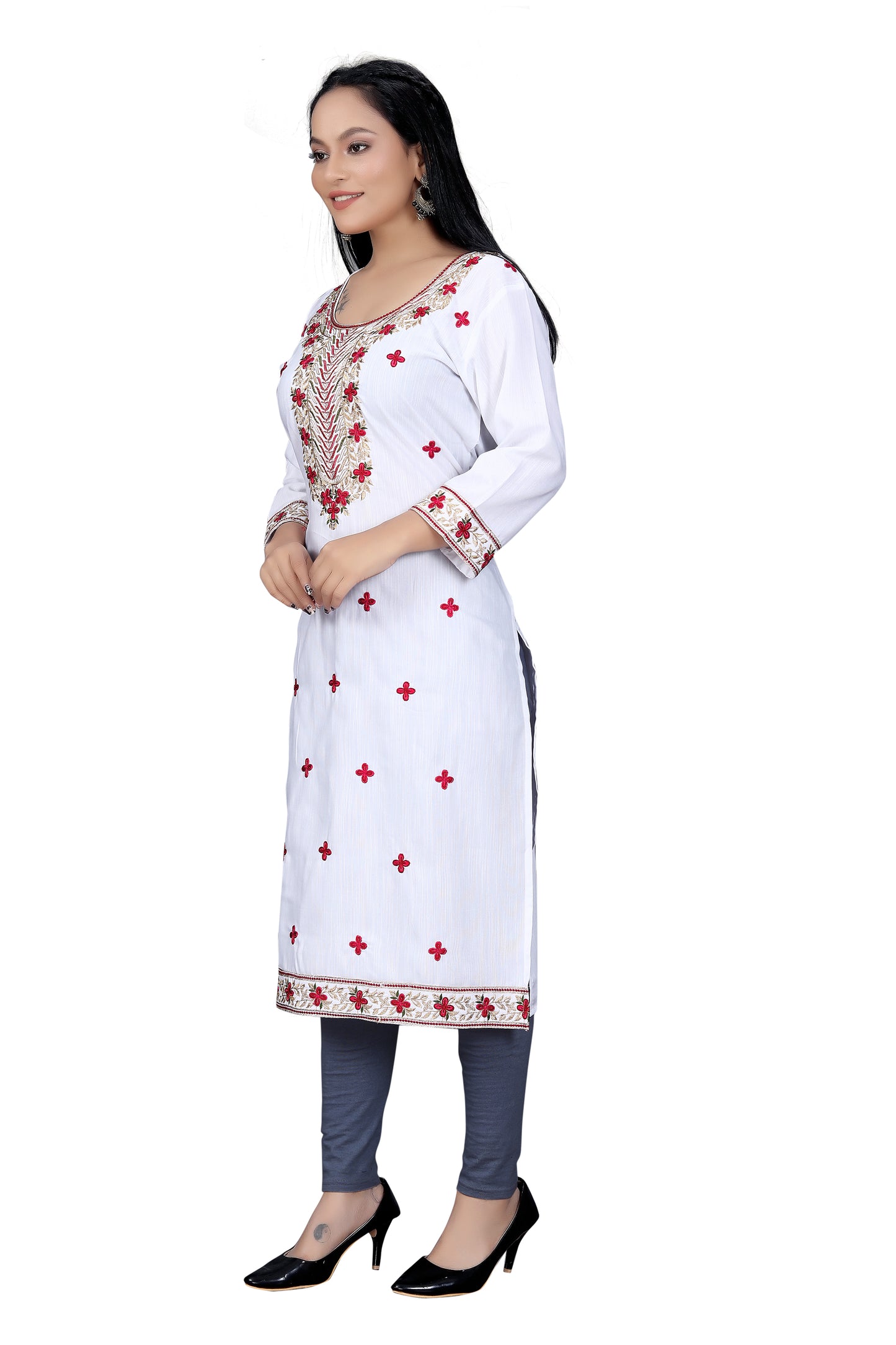 Elegant Embroidered Straight Kurti for Women | Festive & Office Wear