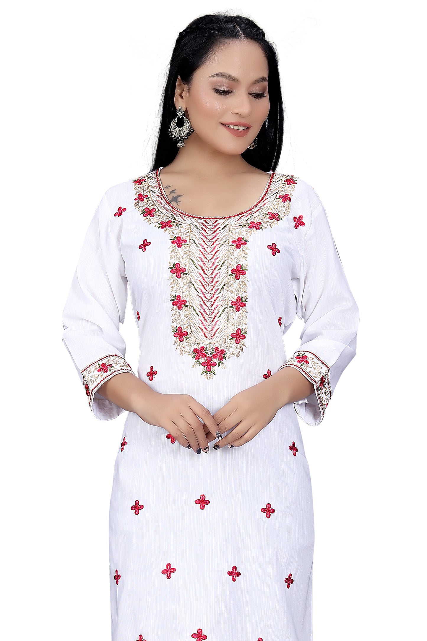 Elegant Embroidered Straight Kurti for Women | Festive & Office Wear