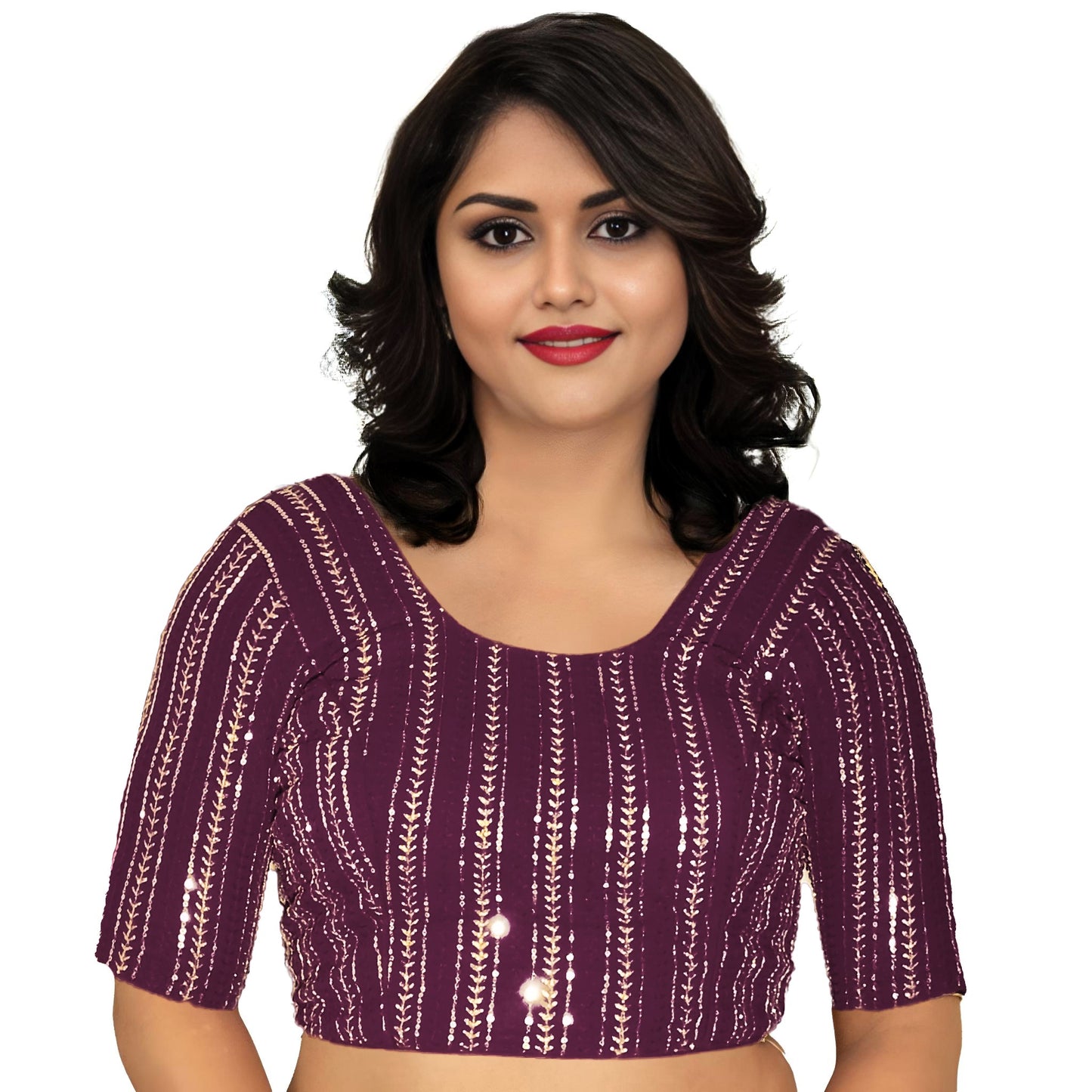 Elegant Sequined Wedding & Haldi Ceremony Blouse – Designer Partywear by PU Fashion