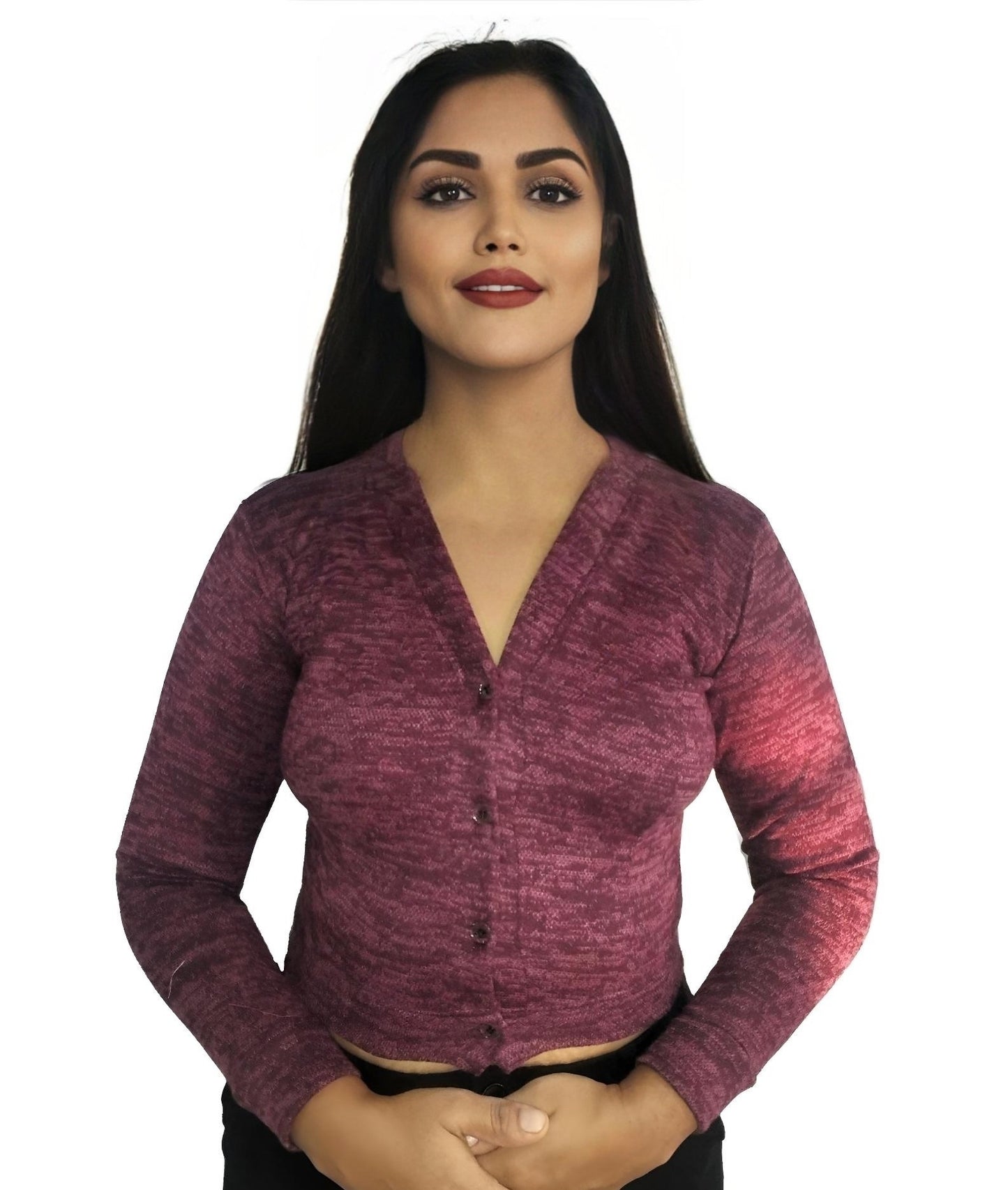 PU Fashion Women's Stylish Woolen Buttoned Cardigan – Full Sleeves, Warm & Trendy Winter Wear