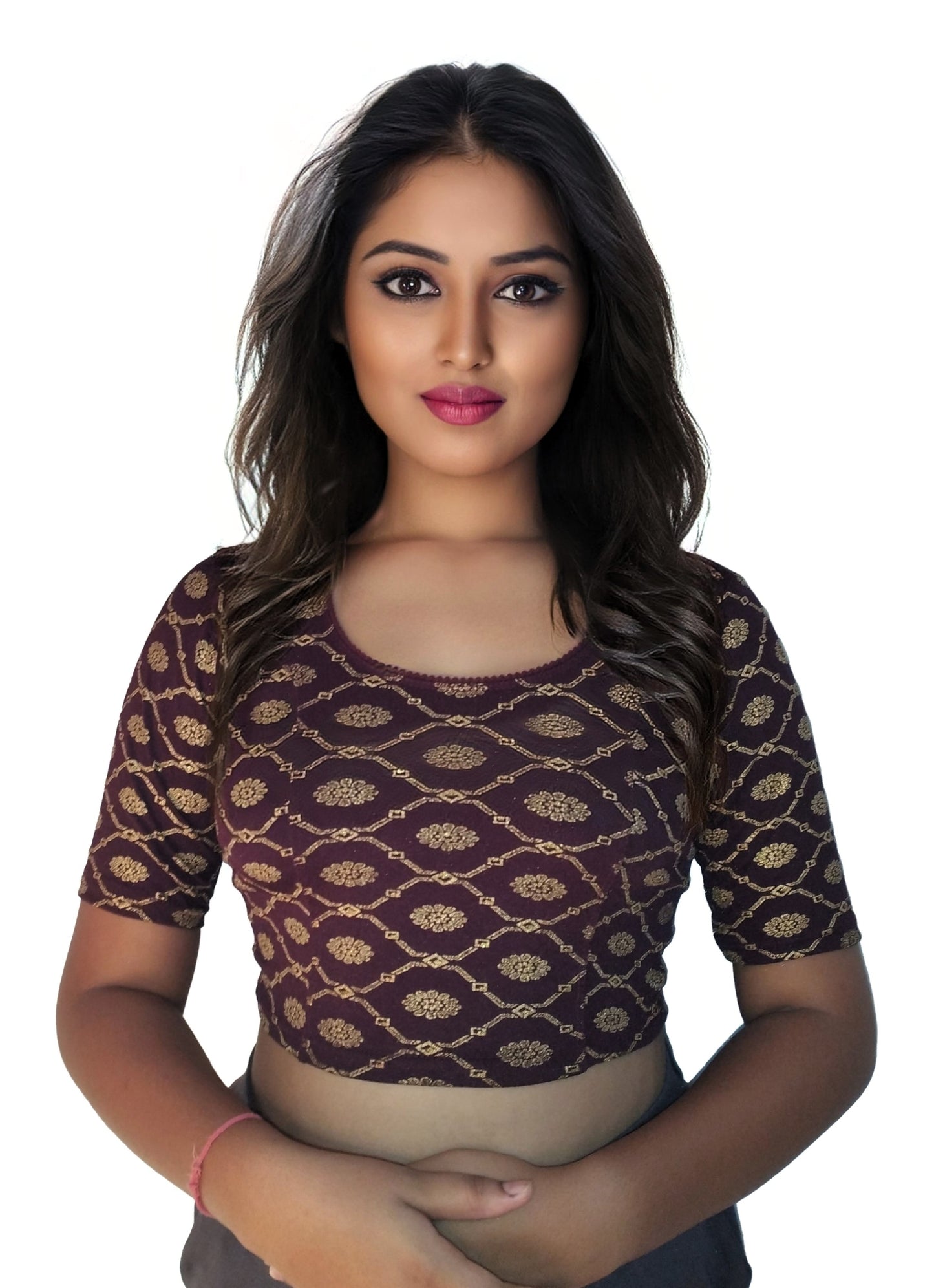 Cotton Lycra Stretchable Readymade Blouse with Fancy Latkan | Soft & Breathable Fabric