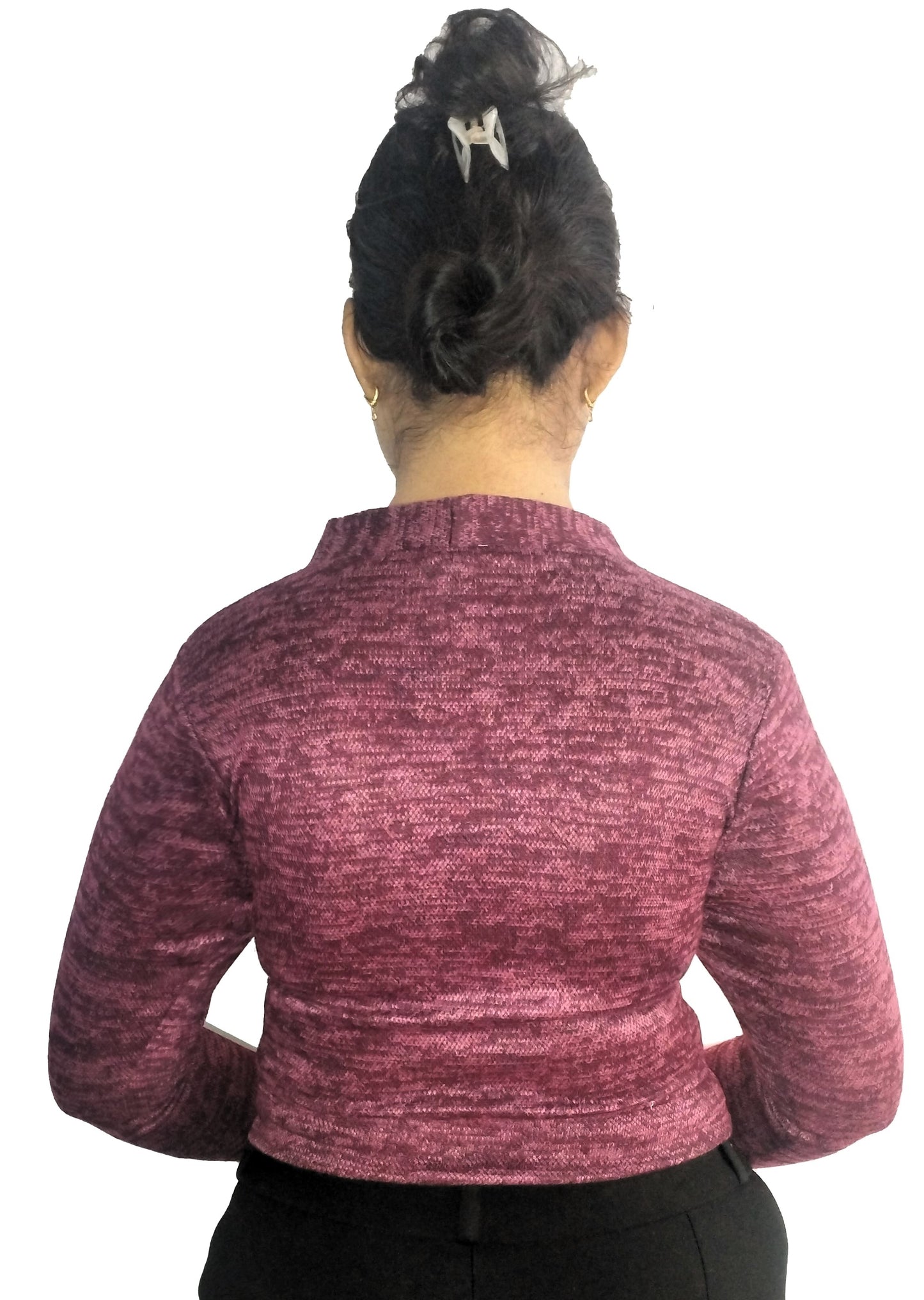 PU Fashion Women's Stylish Woolen Buttoned Cardigan – Full Sleeves, Warm & Trendy Winter Wear