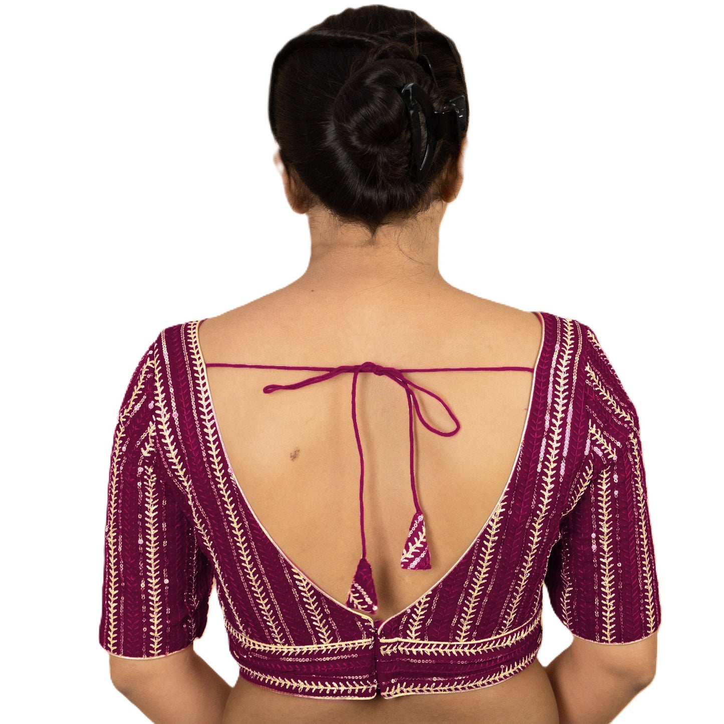 Fancy Designer Blouse with Golden Embroidery – Multiple Colors | PU Fashion