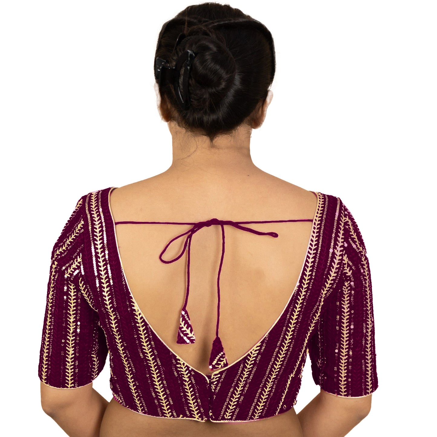 Elegant Sequined Wedding & Haldi Ceremony Blouse – Designer Partywear by PU Fashion