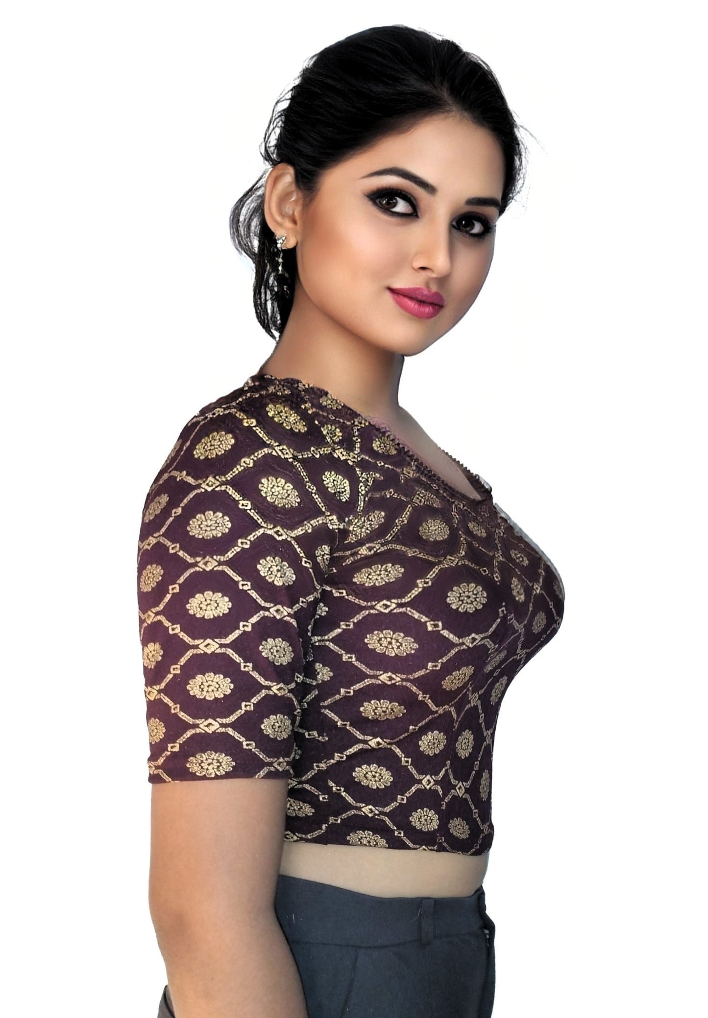 Cotton Lycra Stretchable Readymade Blouse with Fancy Latkan | Soft & Breathable Fabric