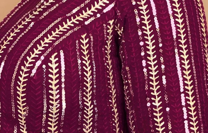 Elegant Sequined Wedding & Haldi Ceremony Blouse – Designer Partywear by PU Fashion