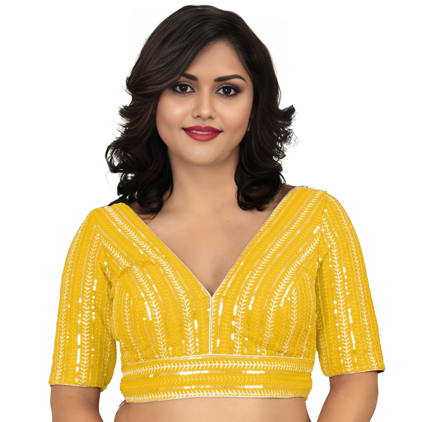Fancy Designer Blouse with Golden Embroidery – Multiple Colors | PU Fashion