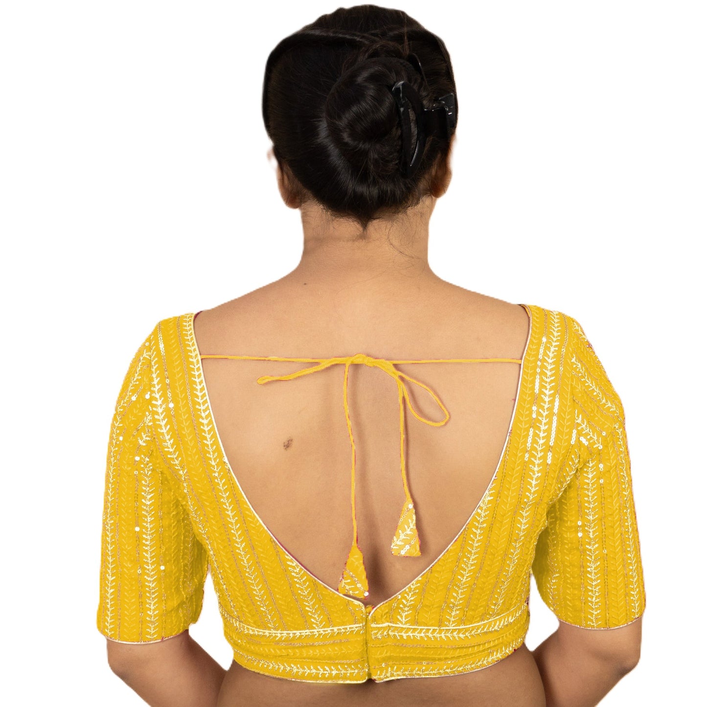 Fancy Designer Blouse with Golden Embroidery – Multiple Colors | PU Fashion