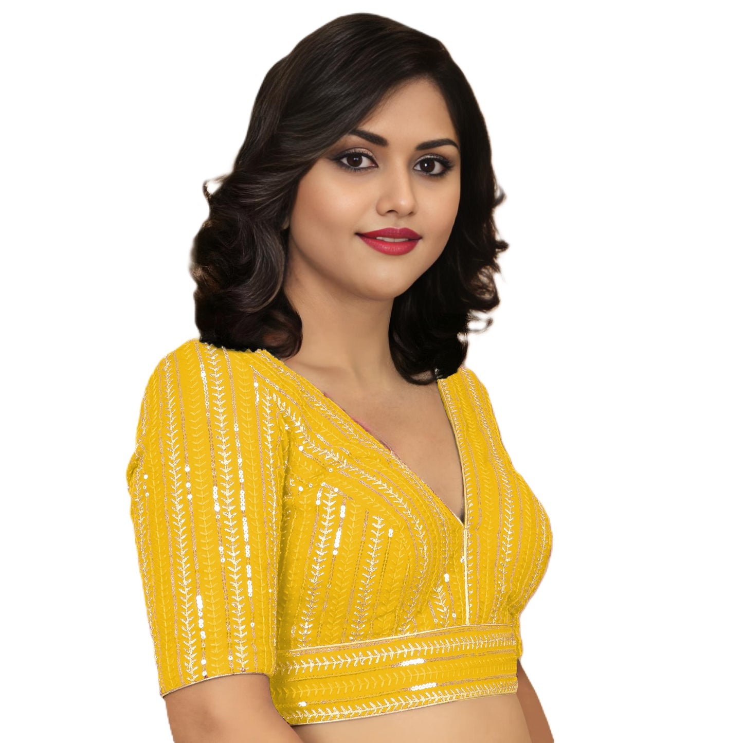 Fancy Designer Blouse with Golden Embroidery – Multiple Colors | PU Fashion