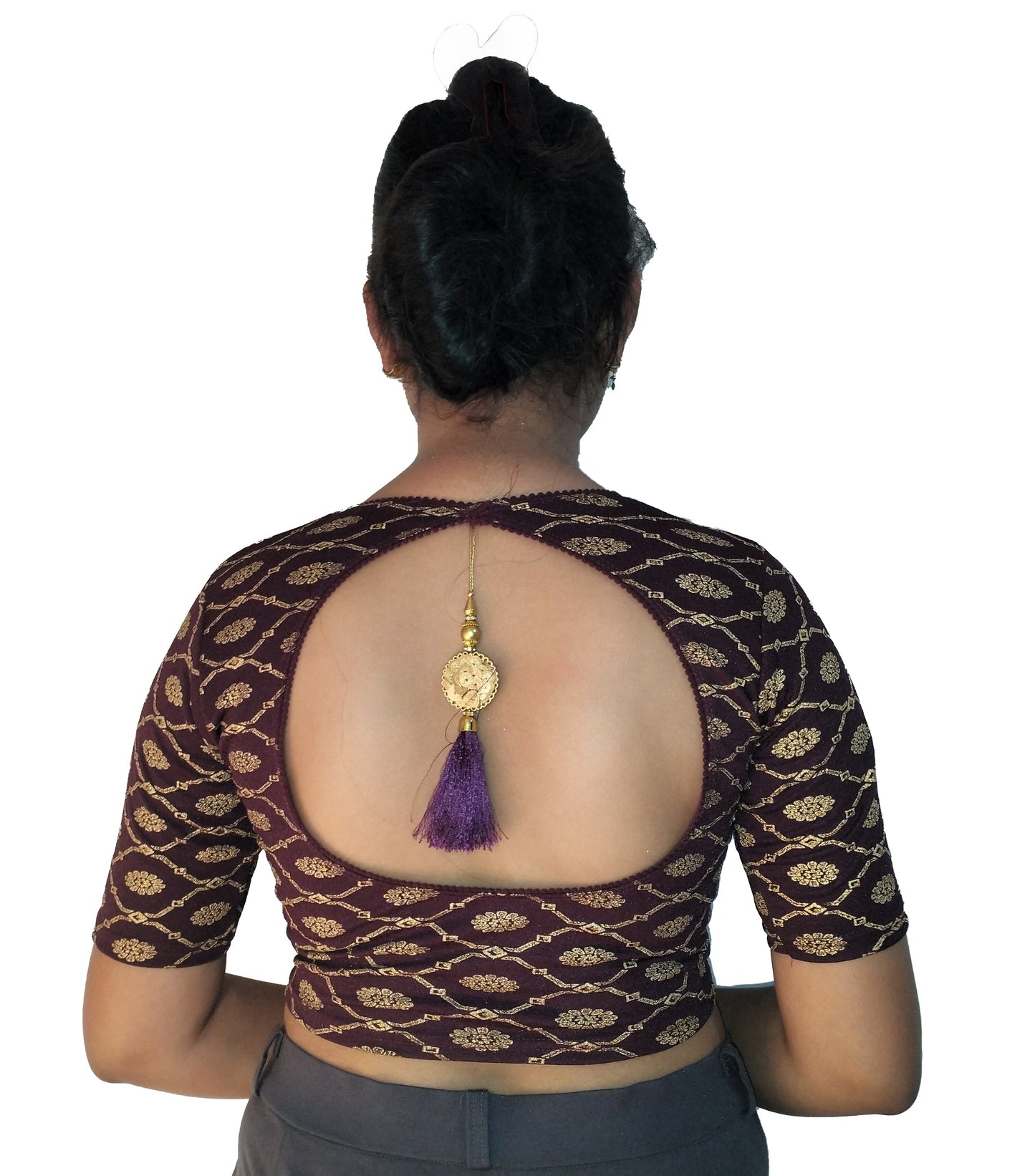 Cotton Lycra Stretchable Readymade Blouse with Fancy Latkan | Soft & Breathable Fabric