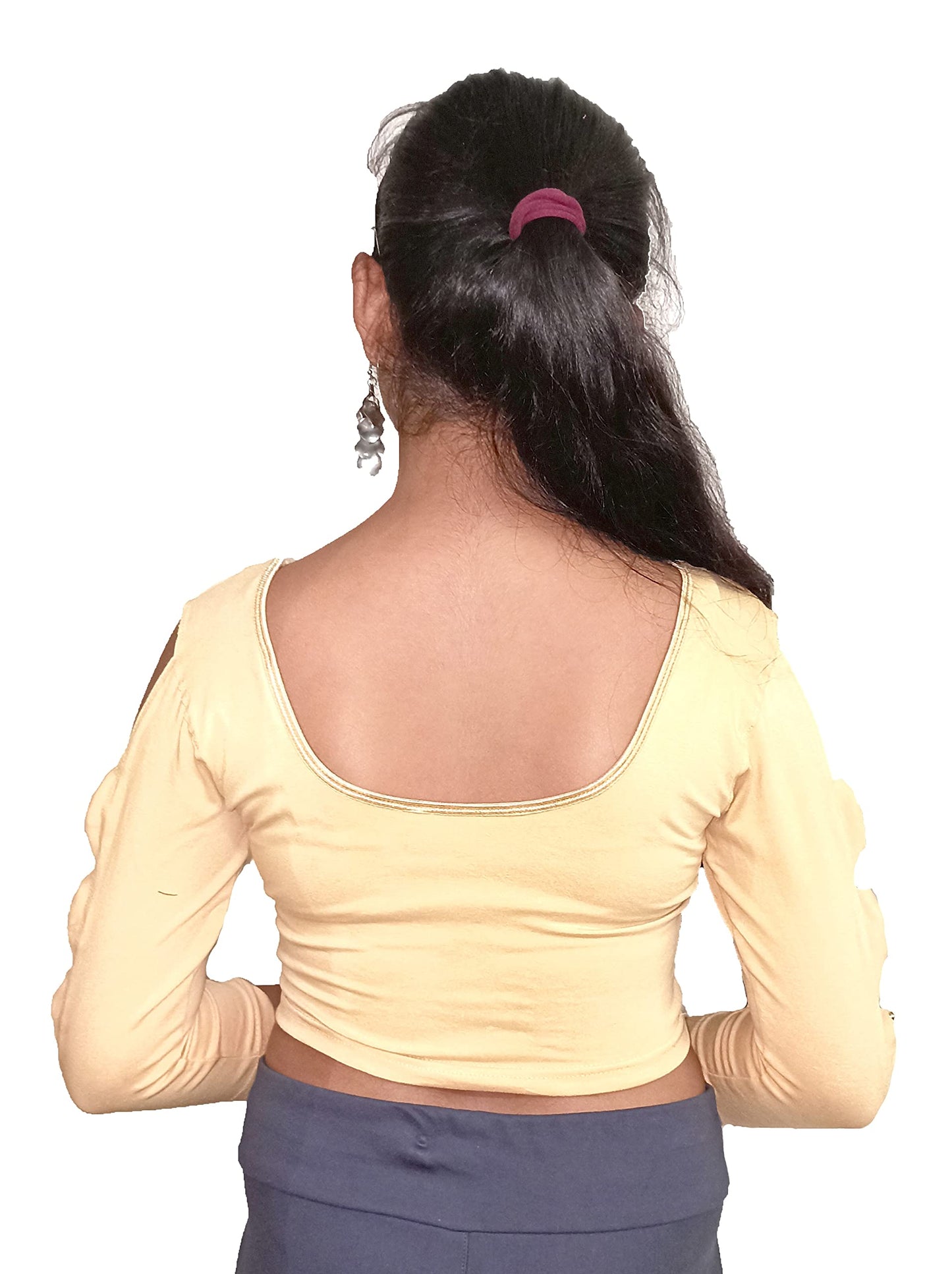 Cotton Stretchable Saree Blouse with Butterfly Sleeves