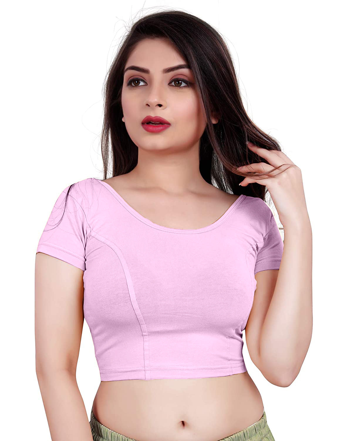 PU Fashion Stretchable Cotton Lycra Blouse – Short Sleeve Readymade Choli