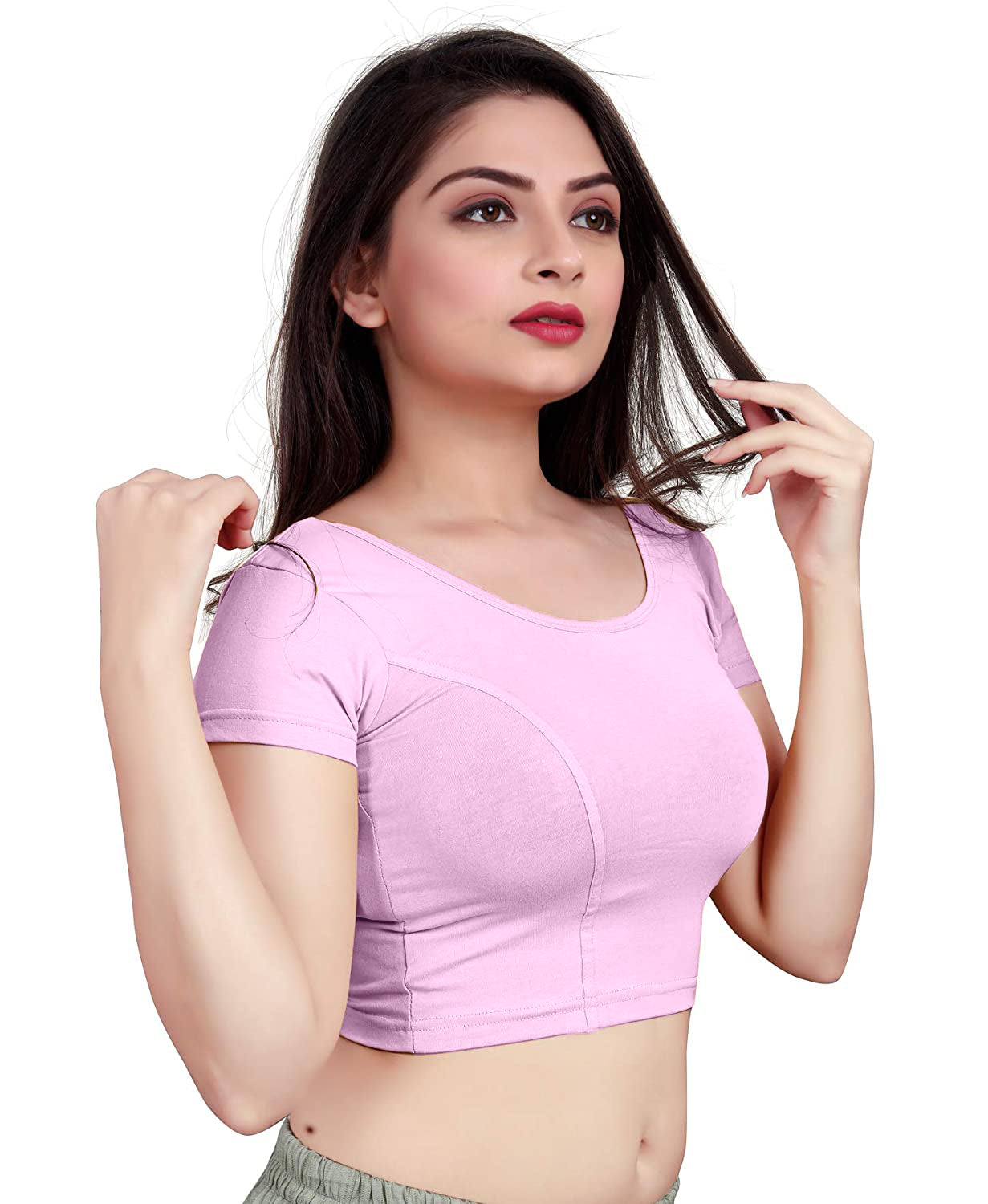 PU Fashion Stretchable Cotton Lycra Blouse – Short Sleeve Readymade Choli