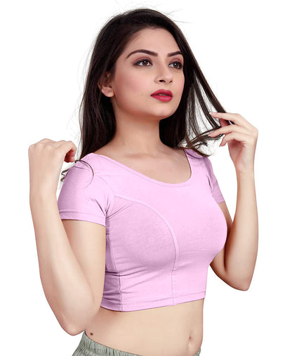 PU Fashion Stretchable Cotton Lycra Blouse – Short Sleeve Readymade Choli