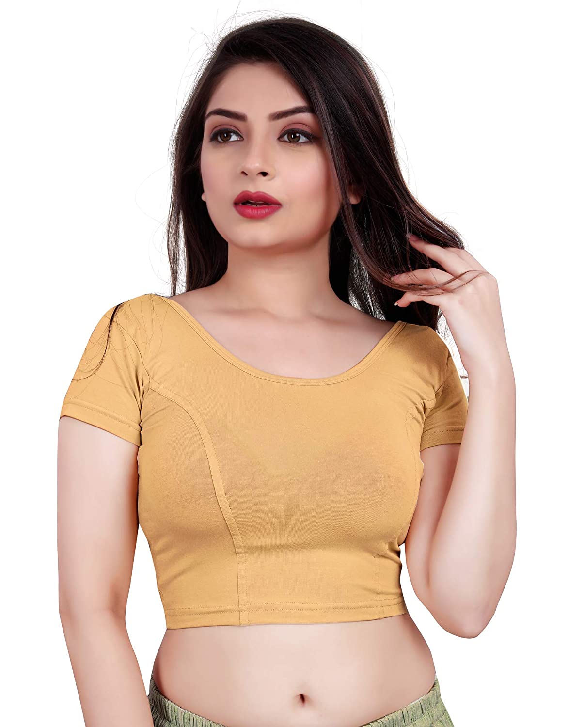 PU Fashion Stretchable Cotton Lycra Blouse – Short Sleeve Readymade Choli