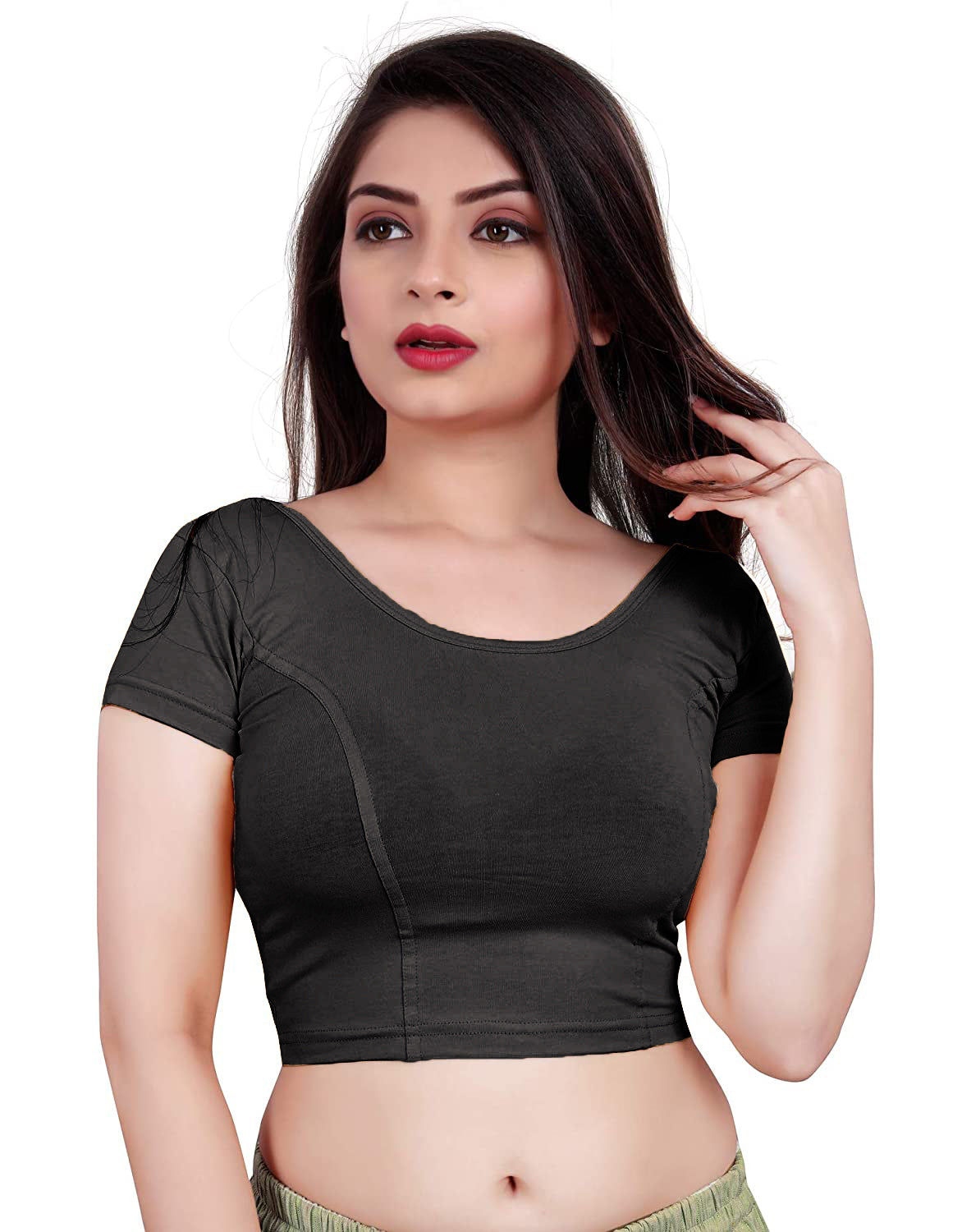 PU Fashion Stretchable Cotton Lycra Blouse – Short Sleeve Readymade Choli