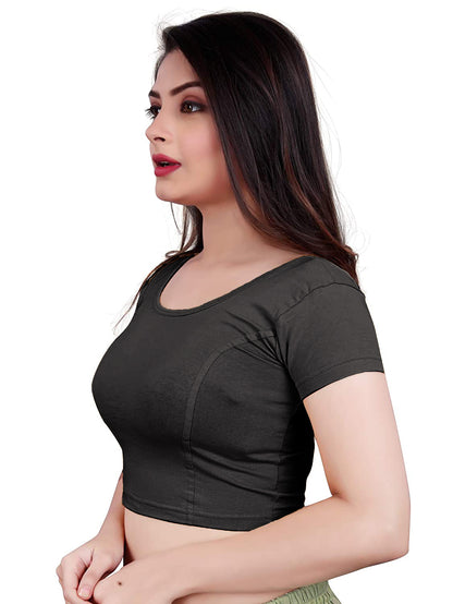 PU Fashion Stretchable Cotton Lycra Blouse – Short Sleeve Readymade Choli