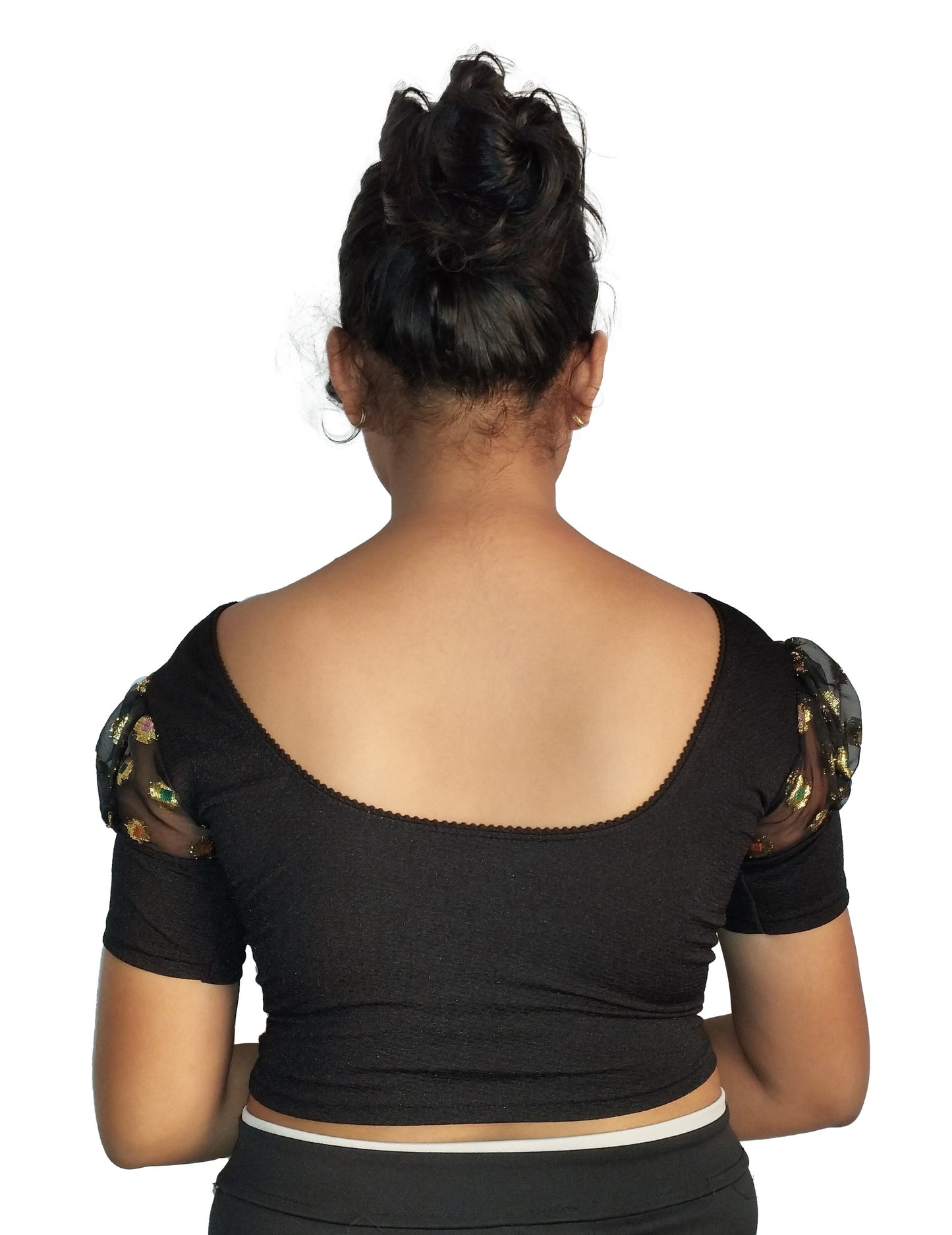 Stretchable Cotton Lycra Blouse with Stylish Puff Sleeves – Breathable & Comfortable | PU Fashion