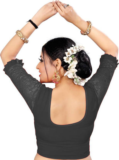 PU Fashion Pure Cotton Stretchable Saree Blouse – Breathable, Skin-Friendly, Full Sleeve