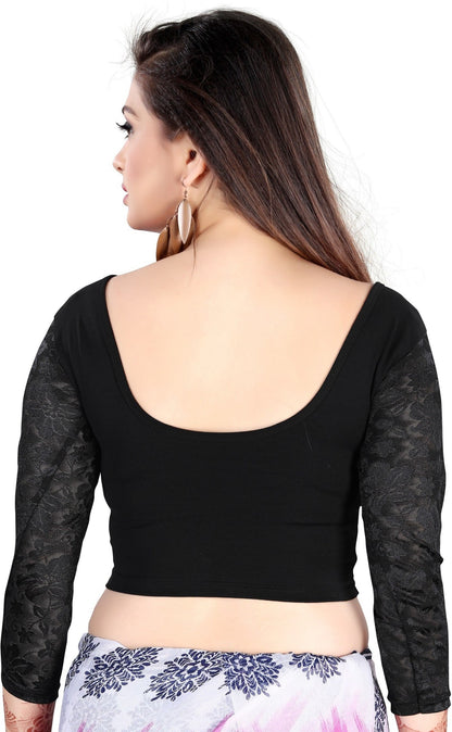 PU Fashion Stretchable Cotton Lycra Blouse – Readymade Long Sleeve Net Choli