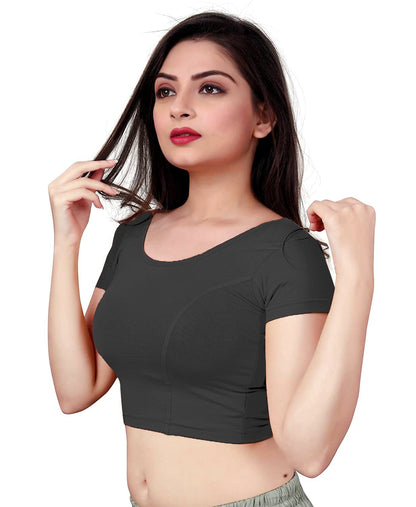 PU Fashion Backless Butterfly Blouse – Stylish Cotton Stretchable Saree Blouse
