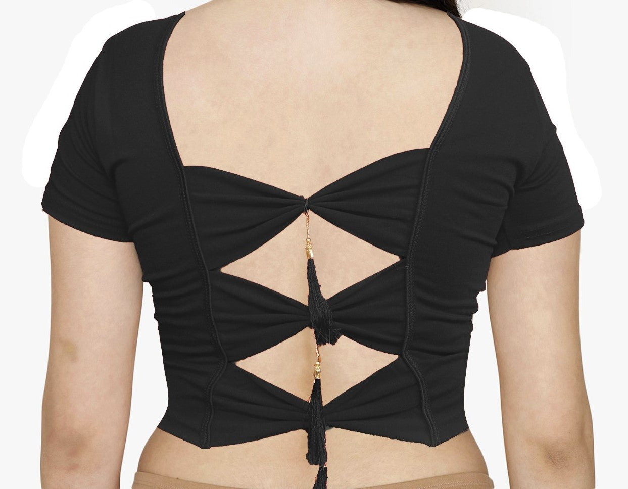 PU Fashion Backless Butterfly Blouse – Stylish Cotton Stretchable Saree Blouse