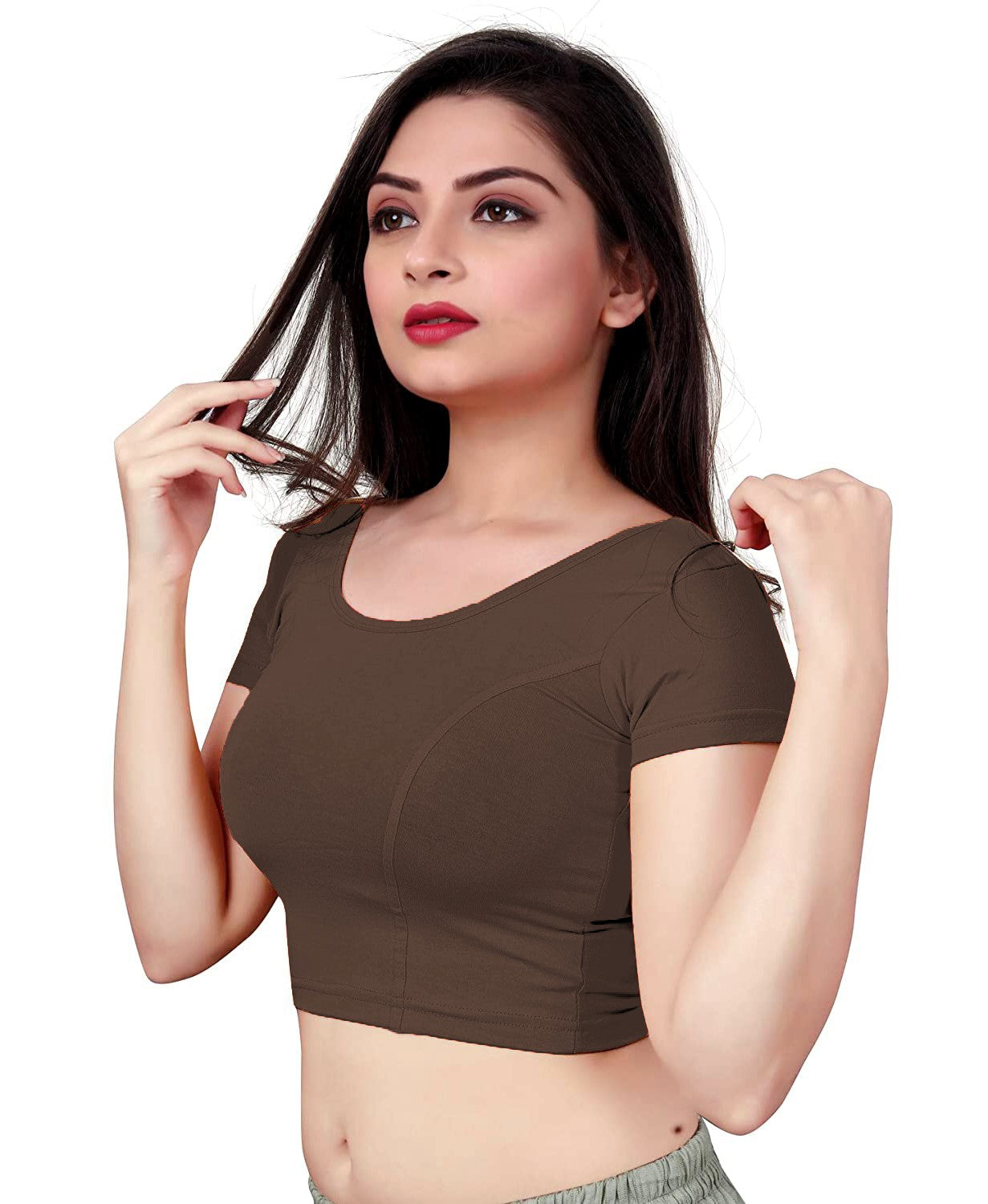 PU Fashion Backless Butterfly Blouse – Stylish Cotton Stretchable Saree Blouse