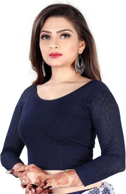 PU Fashion Stretchable Cotton Lycra Blouse – Readymade Long Sleeve Net Choli