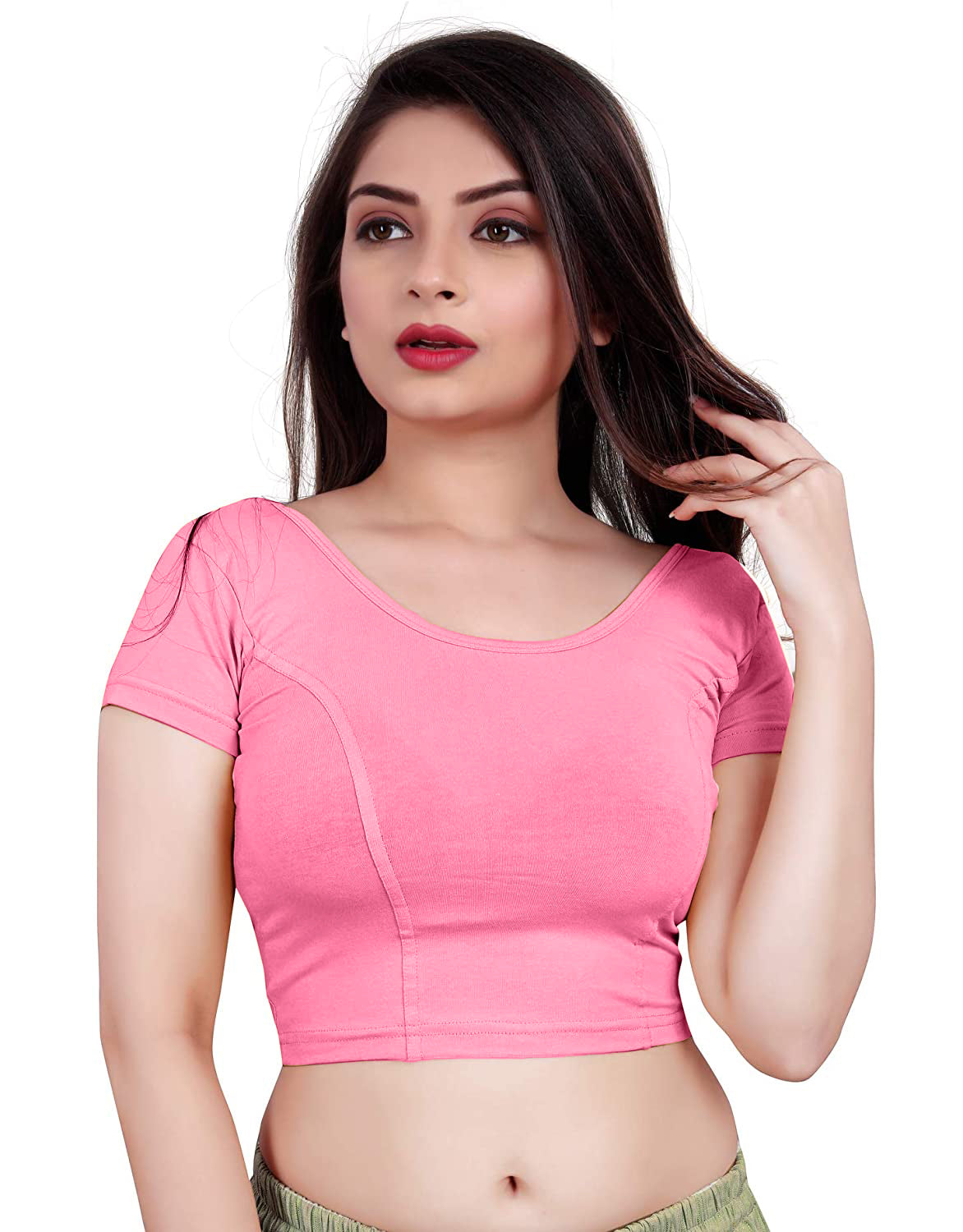 PU Fashion Stretchable Cotton Lycra Blouse – Short Sleeve Readymade Choli
