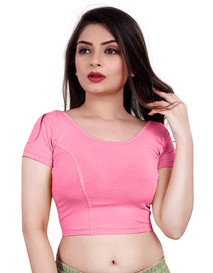 PU Fashion Stretchable Cotton Lycra Blouse – Short Sleeve Readymade Choli