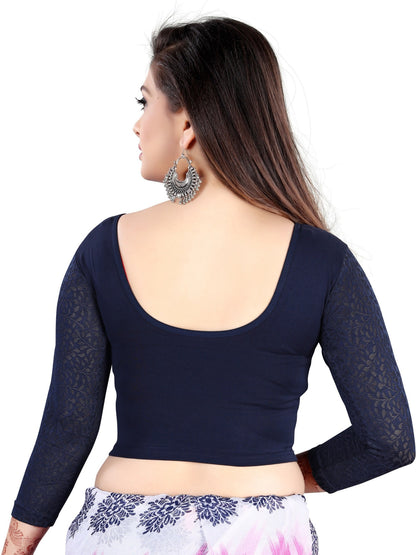 PU Fashion Stretchable Cotton Lycra Blouse – Readymade Long Sleeve Net Choli