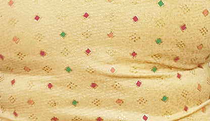 PU Fashion Pigment Print Blouse – Readymade, Stylish Multicolor Design, Elbow Sleeves