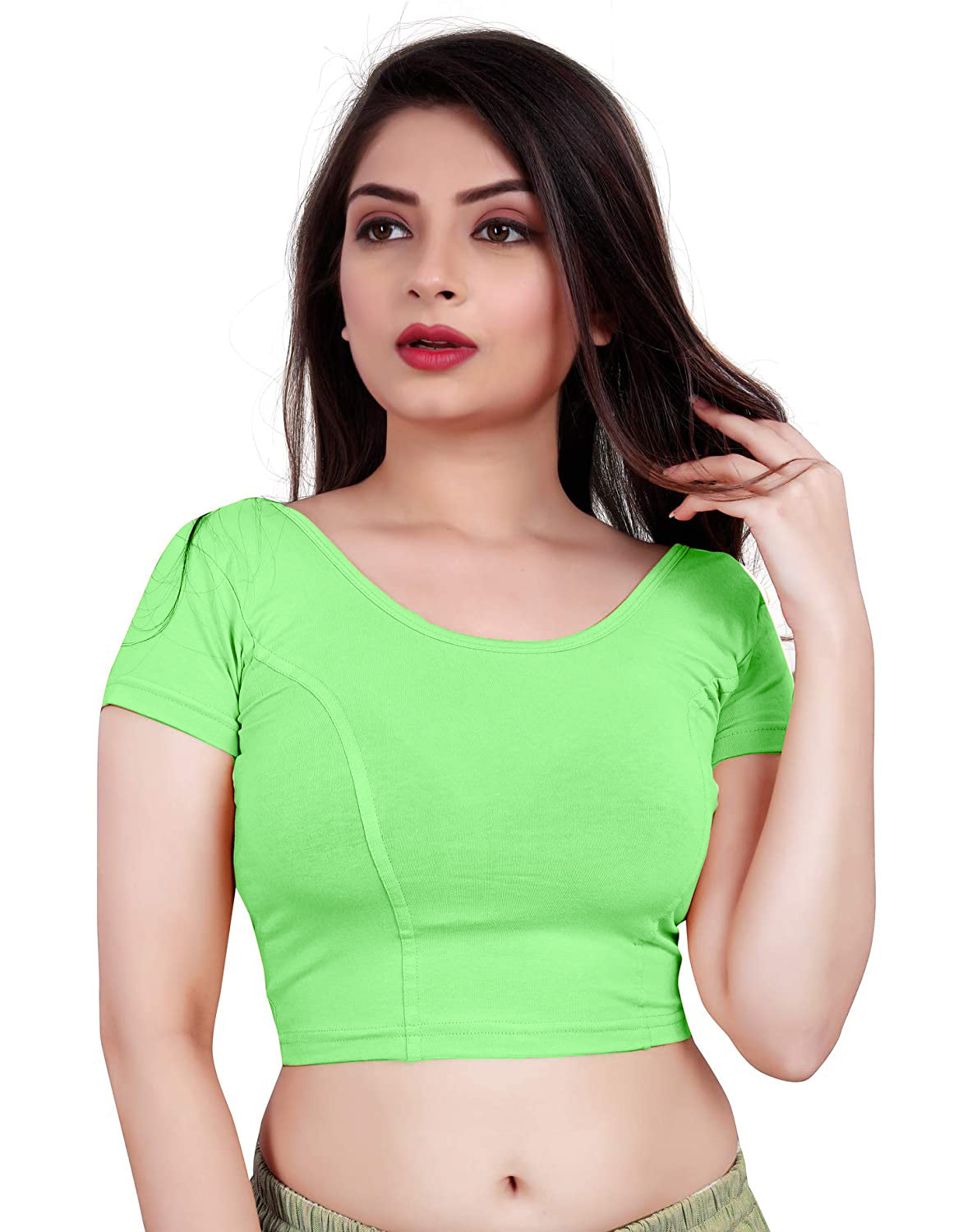 PU Fashion Stretchable Cotton Lycra Blouse – Short Sleeve Readymade Choli