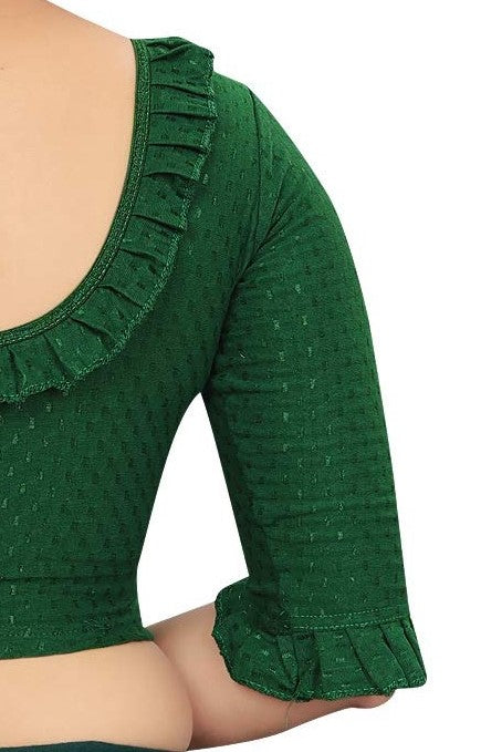 PU Fashion Frill Design Blouse – Stylish Stretchable Readymade Saree Blouse