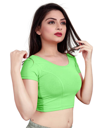 PU Fashion Stretchable Cotton Lycra Blouse – Short Sleeve Readymade Choli