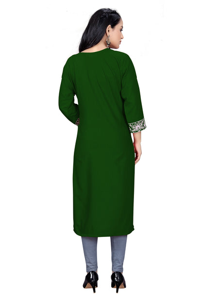 PU Fashion Chikankari Style Embroidered Long Kurti for Women | Elegant Straight Fit for Office & Festive Wear