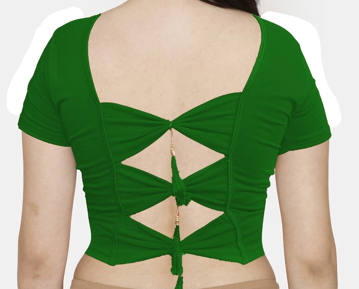 PU Fashion Backless Butterfly Blouse – Stylish Cotton Stretchable Saree Blouse
