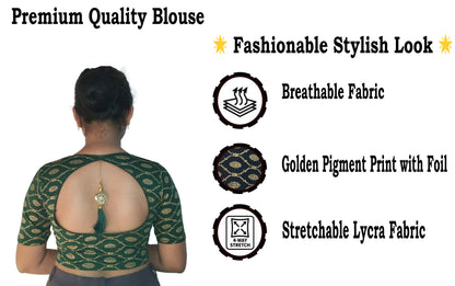 Cotton Lycra Stretchable Readymade Blouse with Fancy Latkan | Soft & Breathable Fabric