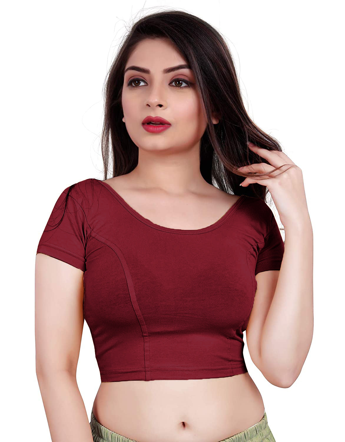 PU Fashion Stretchable Cotton Lycra Blouse – Short Sleeve Readymade Choli